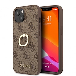 Guess iPhone 13 Mini Cover Ring Stand Brun