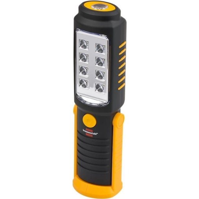 brennenstuhl Bærbart inspektions-LED-lys med 8 + 1 lysstærke SMD-LED er (batteridrevet, brændetid maks. 10 timer, drejelig krog, magnet)