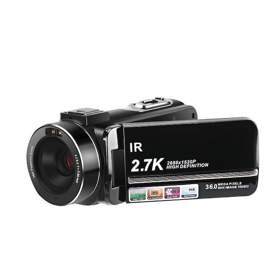 Videokamera 2,7K/36MP/16x zoom/IR nattesyn | Elgiganten