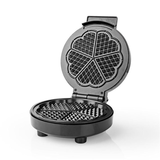 Nedis Vaffeljern | 5 Heart shaped waffles | 19 cm | 1000 W | Automatisk temperaturregulering | Aluminium / Plastik