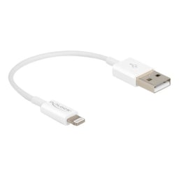 Delock USB - Lightning kabel til iPhone ", iPad", iPod "hvid 15 cm