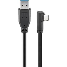 Goobay USB 3.0 USB-C™ til USB-A-kabel 90°, 0,5 m, sort