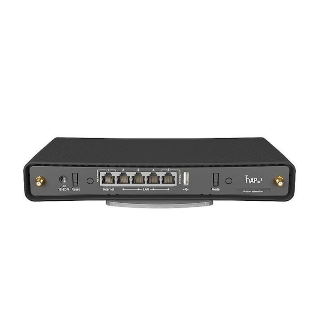 MikroTik trådløs router HAP AC3 802.11ac, 300+867 Mbit/s, 10/100/1000 Mbit/s, Ethernet LAN (RJ-45) porte 5, Antennetype 2xExternal, 1 Ã— USB-A, 1 x PoE-out 1G