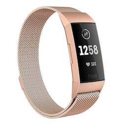 SKALO Milanese Loop til Fitbit Charge 3/4 - Rosa guld