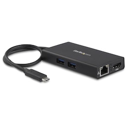 StarTech.com USB-C-multiportadapter med 4K HDMI - 2 USB-A-portar - 60 W PD - Sva