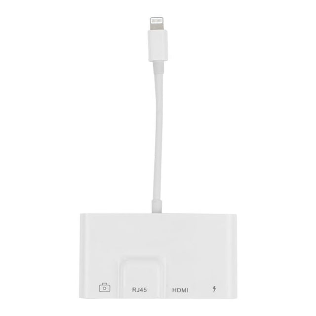 iPhone adapter till RJ45 Ethernet + HDMI + USB Camera