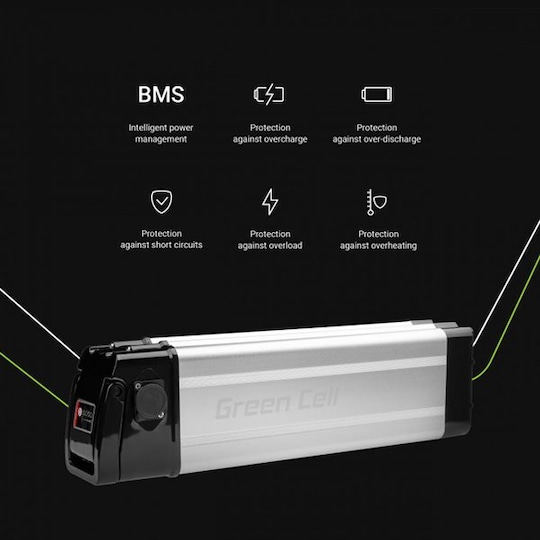 Green Cell elcykelbatteri 36V 11Ah med lader | Elgiganten