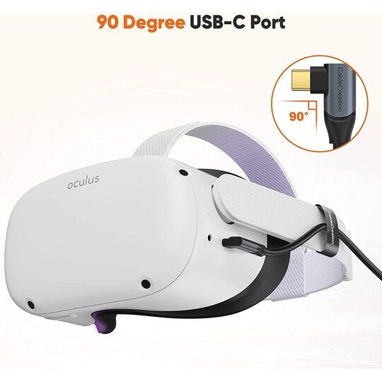 NÖRDIC aktiv AOC Fiber 7,5 m USB-C til USB-C VR Link-kabel til Oculus Quest  2 USB3.2 Gen2 10 Gbps Super Speed ​​​​VR Link-kabel | Elgiganten