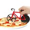 Rustfrit stål cykelform pizzaskærer køkkenværktøj - rød