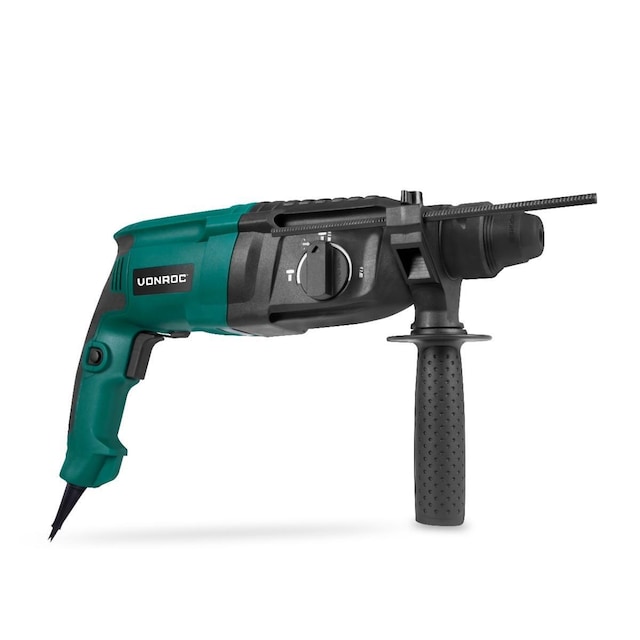 VONROC Borehammer 800W - 3 Joule - SDS plus - Boring, hammerboring og mejsel - Inkl. Nøgle til borehoved