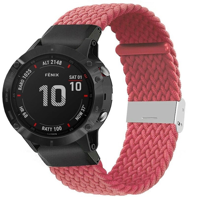 Flettet Elastik Armbånd Garmin Fenix 6 - Abrikos