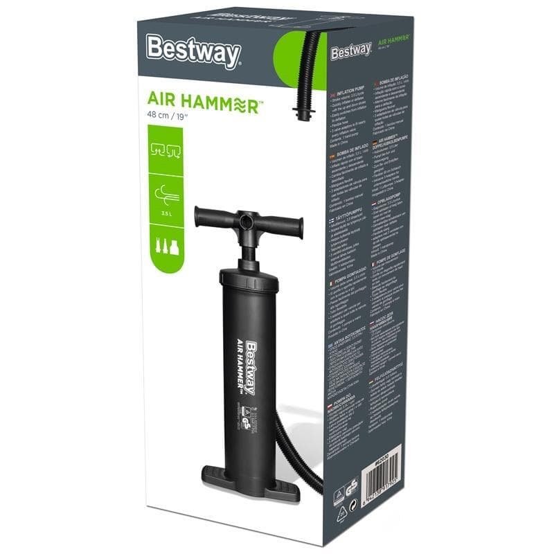 Bestway Luftpumpe Air Hammer 48cm - Dobbeltvirkende håndpumpe