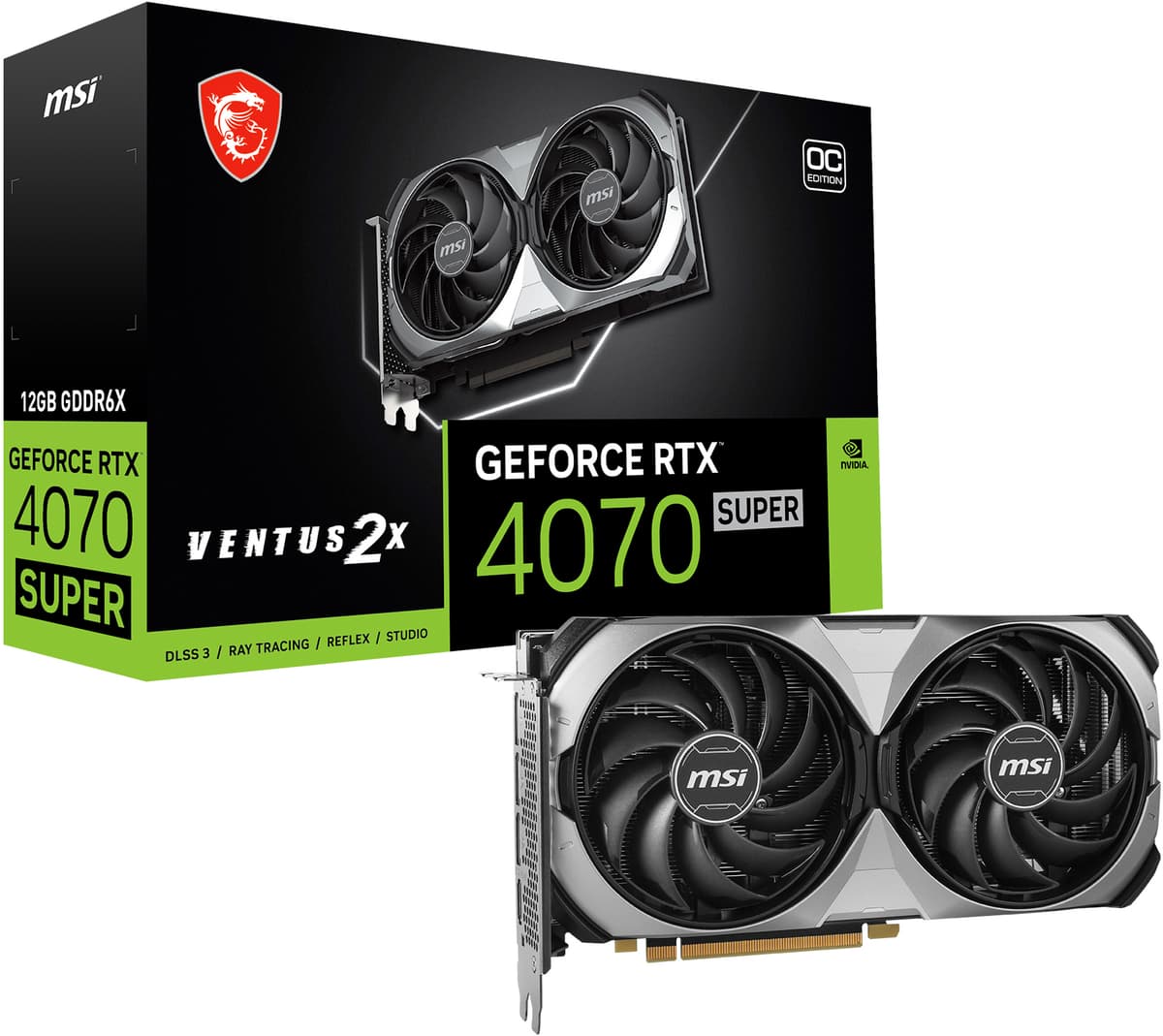 MSI GeForce RTX 4070 SUPER Ventus 2X OC 12GB grafikkort