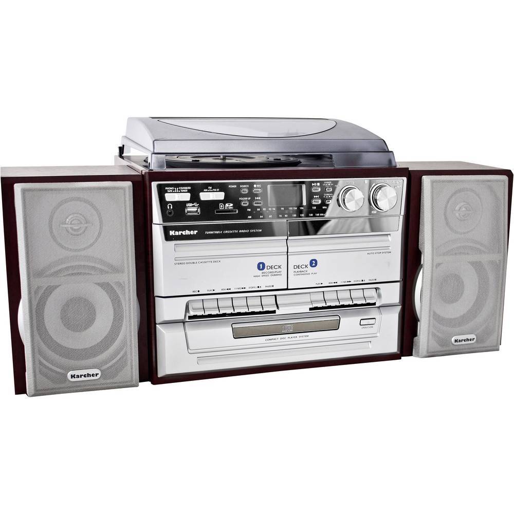 Karcher KA 320 Stereoanlæg CD, Kassette, MW, Pladespiller, SD, USB |  Elgiganten