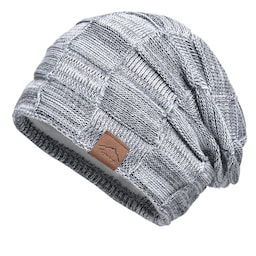 Beanie Hat, Warm Slouchy Thick Skull Strikket Vinter Fall Hat Lysegrå