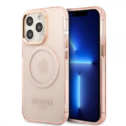 Guess iPhone 13 Pro Max Cover Translucent MagSafe Lyserød