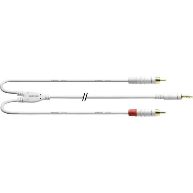 Cordial Audio Adapterkabel [1x Jackstik 3,5 mm - 2x Cinch-stik] 3.00 m Hvid