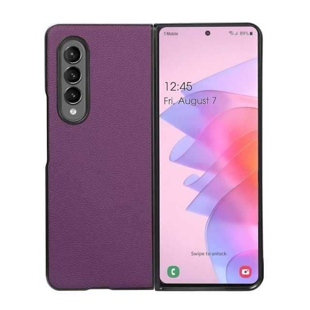 Læder cover Samsung Galaxy Z Fold 4 - Lilla