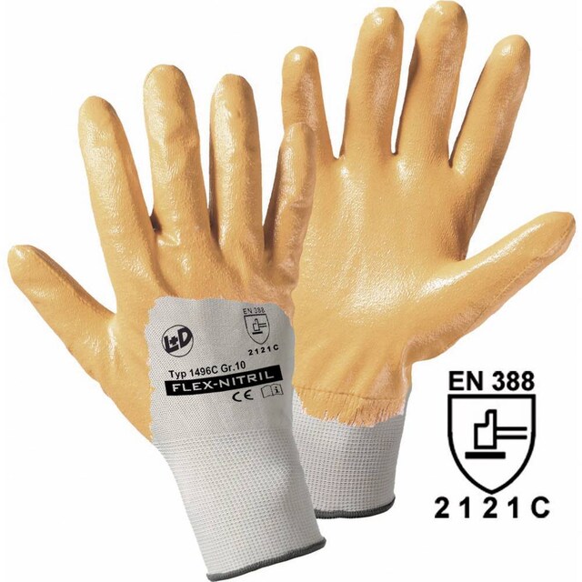 L+D worky Flex-Nitril 1496C-L Polyester Arbejdshandske