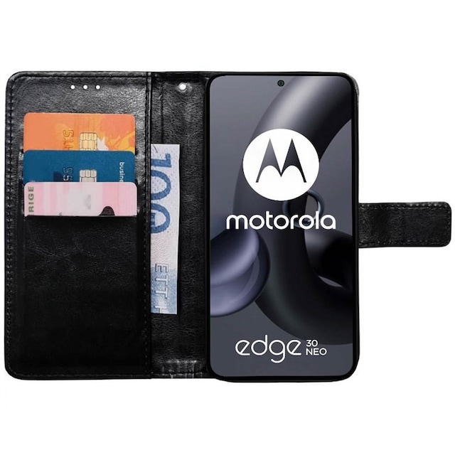 Wallet cover 3-kort Motorola Edge 30 Neo - Sort