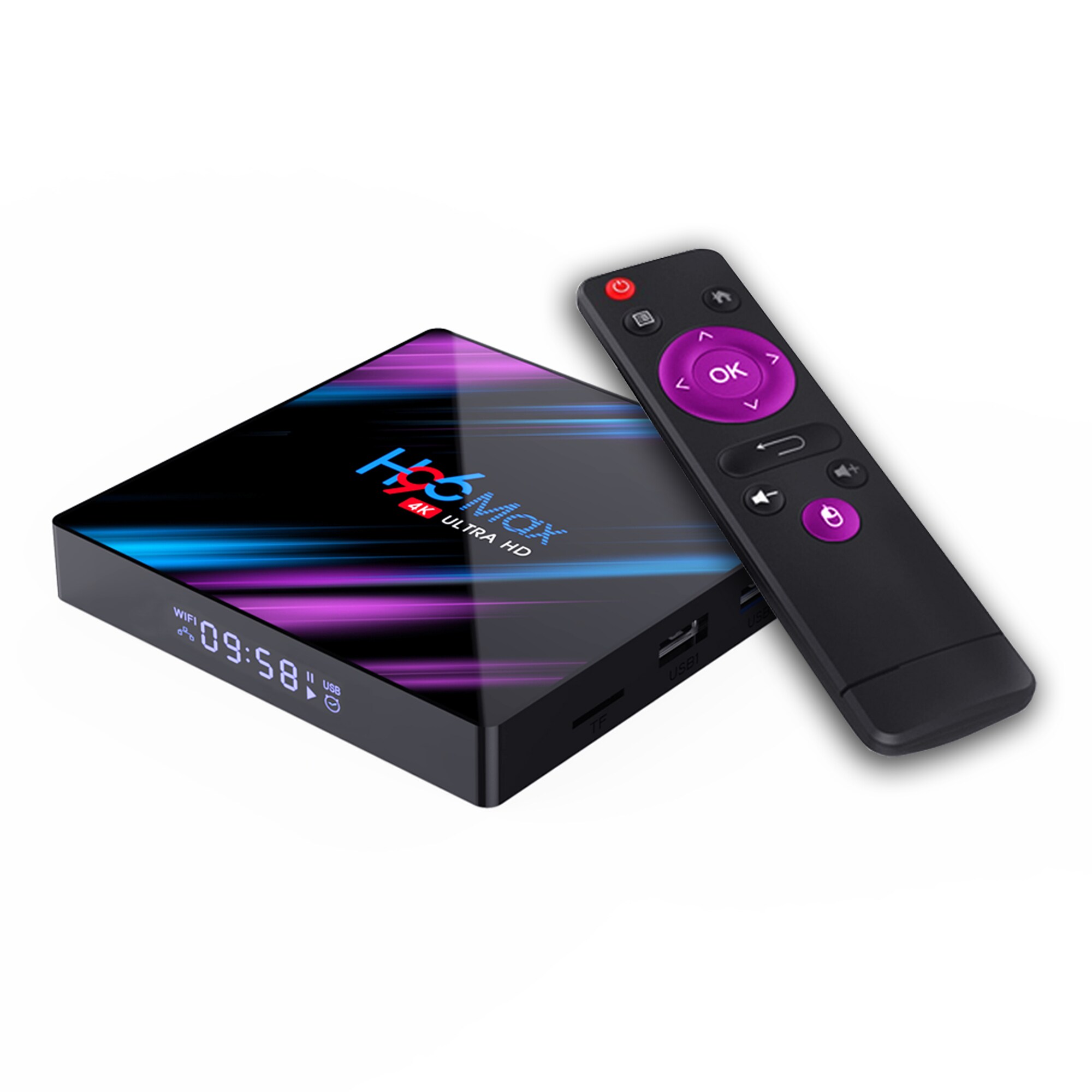 H96 Max TV Box RK3318 Android 10.0 2.4G/5G Sort 4 GB+32 GB | Elgiganten