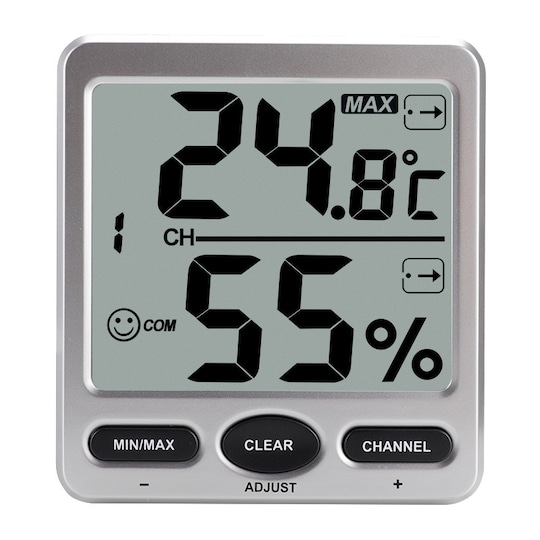 INF Indendørs digitalt termometer hygrometer Sølv | Elgiganten
