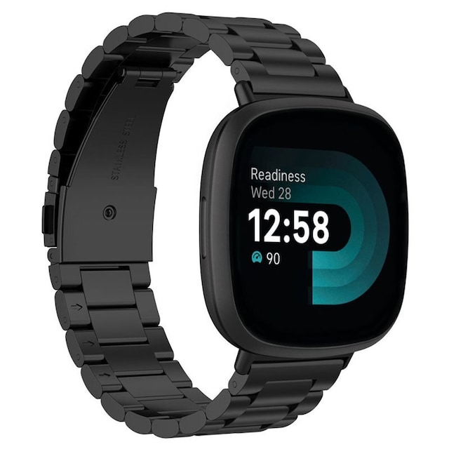 Armbånd Rustfrit stål Fitbit Versa 4 - Sort