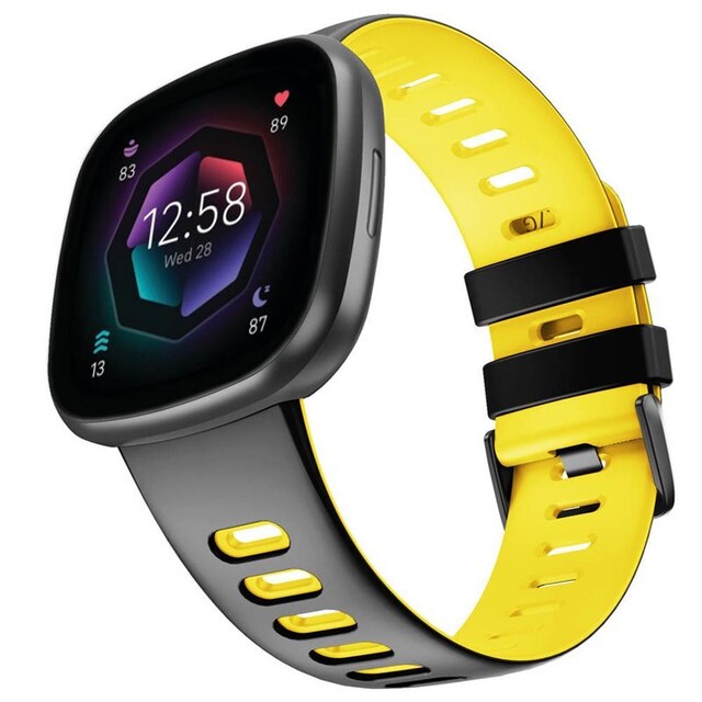 Twin Sport Armbånd Fitbit Sense 2 - Sort/gul