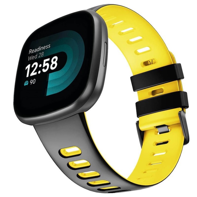 Twin Sport Armbånd Fitbit Versa 4 - Sort/gul