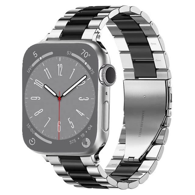 Armbånd Rustfrit stål Apple Watch 8 (41mm) - Sølv/Sort