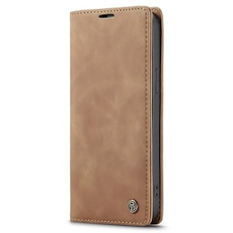 CASEME Retro tegnebog taske til iPhone 14 - Lysebrun