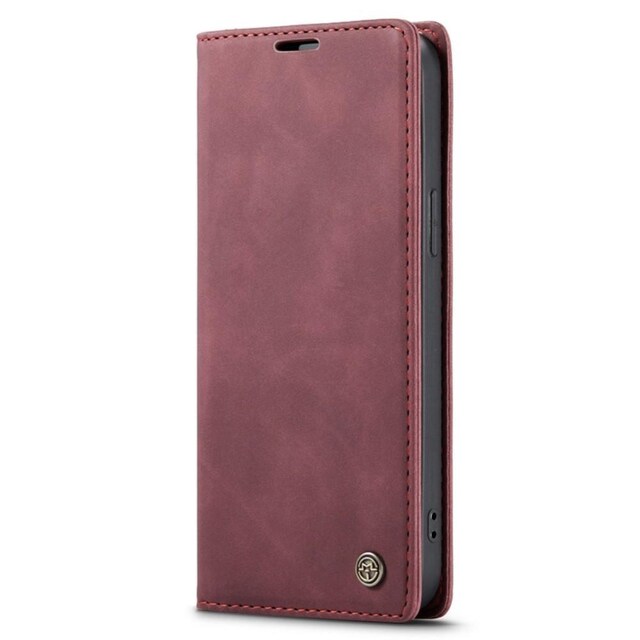CASEME Retro tegnebog taske til iPhone 14 Plus - Rød