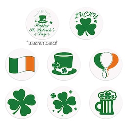 St. Patrick&#39 s Day Stickers 1 rulle med 500 stk MultiColor