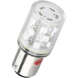 Barthelme LED-signallampe BA15d Rød 24 V/DC, 24 V/AC 10