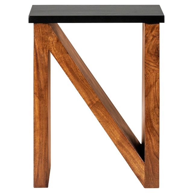 WOMO-DESIGN sofabord sidebord sofabord massivt træ akacie """"N"""" form 60 cm
