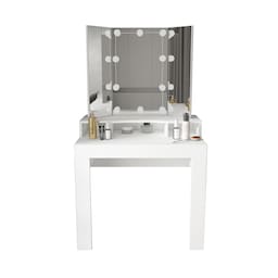 ML Design toiletbord hvid toiletbord med LED-belysning, spejl 3-pc er