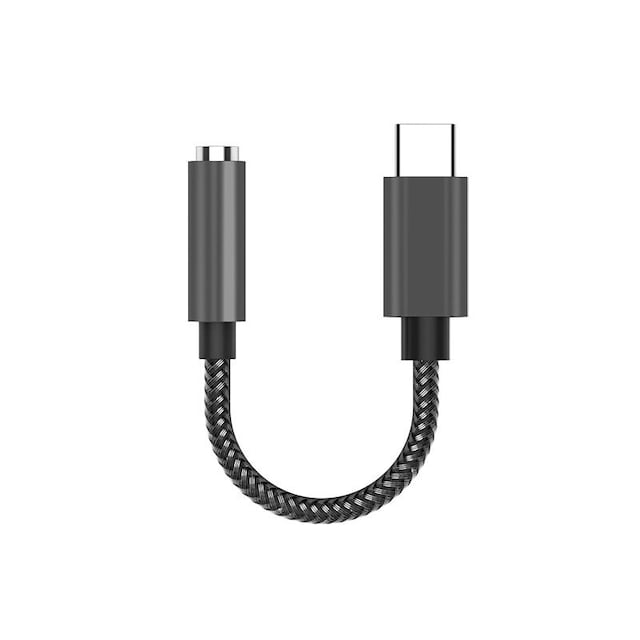 USB-C til 3,5 mm adapter til høretelefoner Sort