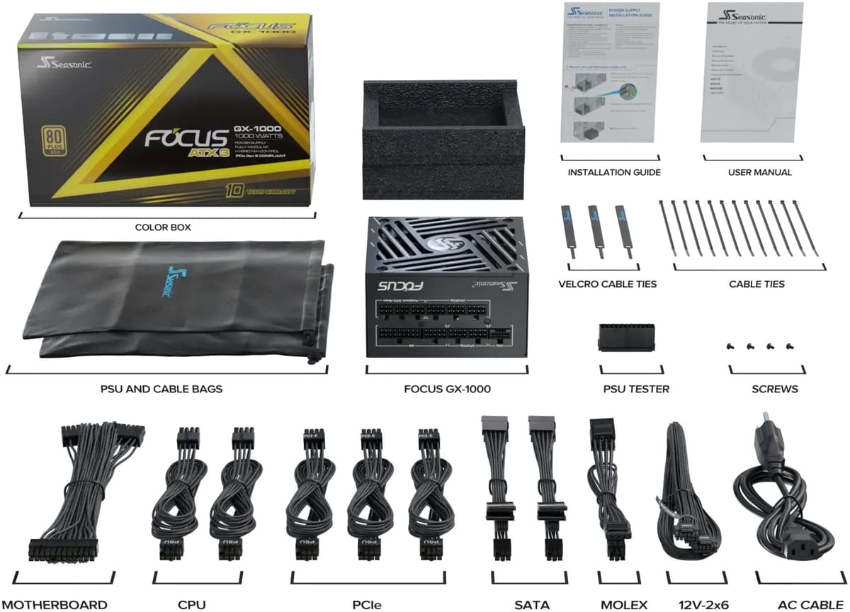 Seasonic FOCUS GX-1000 1000W strømforsyning
