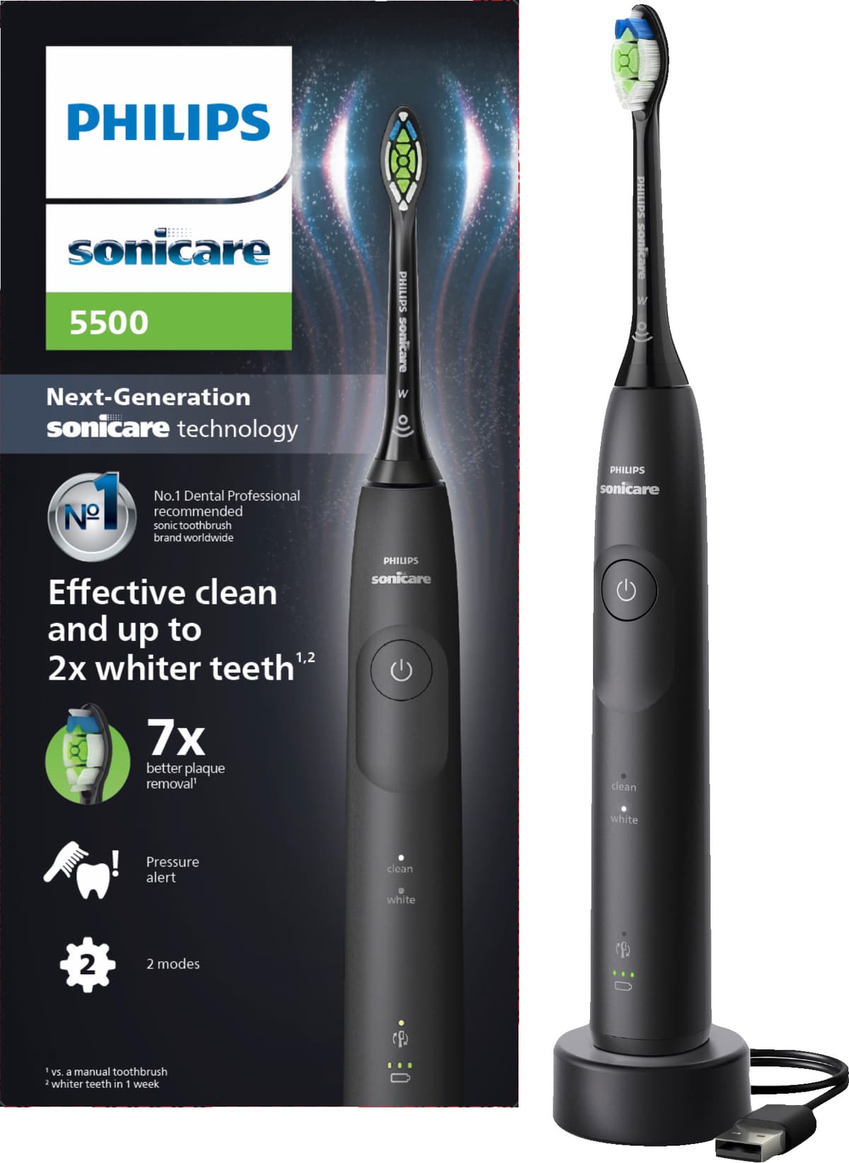 Philips Sonicare Series 5500 elektrisk tandbørste HX7111/01 (sort)