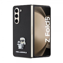 Karl Lagerfeld Samsung Galaxy Z Fold 5 Cover NFT Karl & Choupette Pin Saffiano Sort