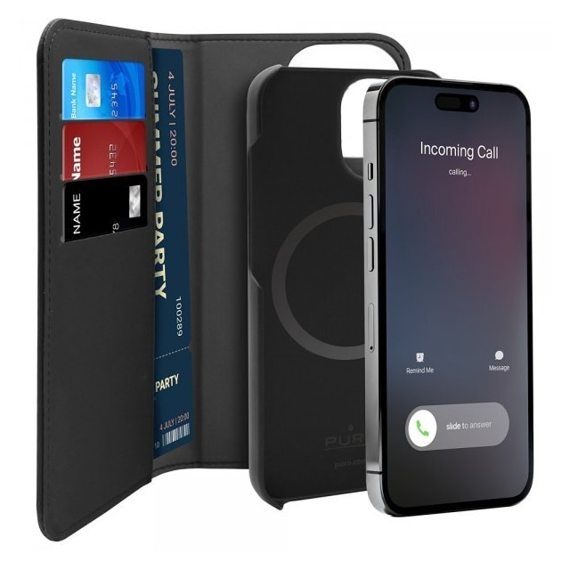 Puro iPhone 14 Pro Max Etui Detachable MagSafe Wallet Case Sort