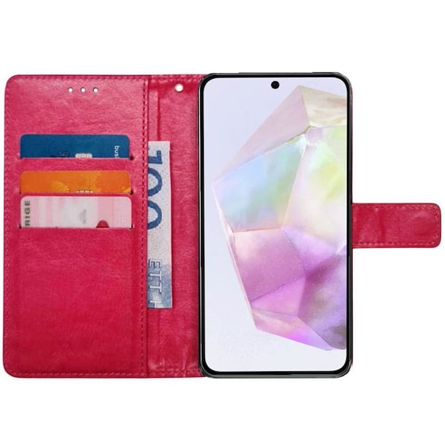 Wallet cover 3-kort Samsung Galaxy A35 - Lyserød