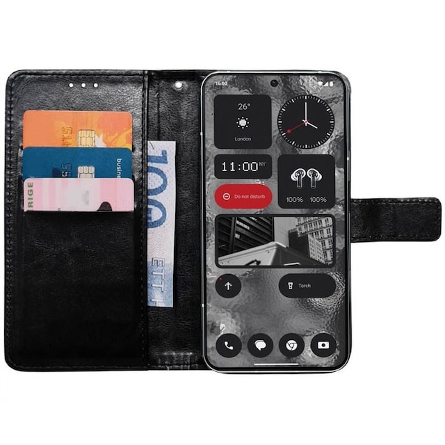Wallet cover 3-kort Nothing Phone (2) - Sort