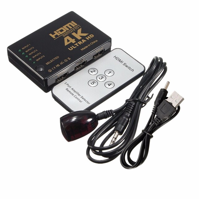 HDMI Switch 5x1 med fjernbetjening