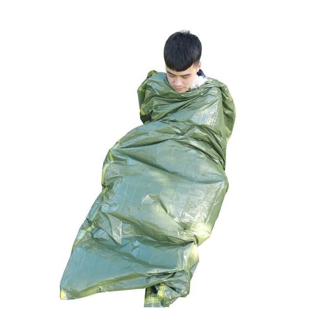 Sovepose til nødsituationer Olivengrøn/gul 210 × 91 cm