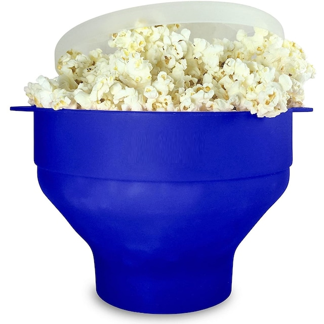 Popcornskål silikone foldbar Blå