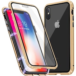 iPhone X/XS cover med skærmbeskytter Guld