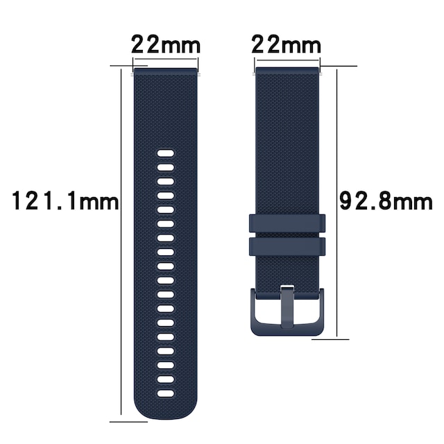 Urrem silikone Sort+grå 22 mm Samsung Galaxy Watch 3 45mm/Samsung Gear S3/Huawei Watch GT Runner/Honor Watch GS 3/Garmin Venus 2