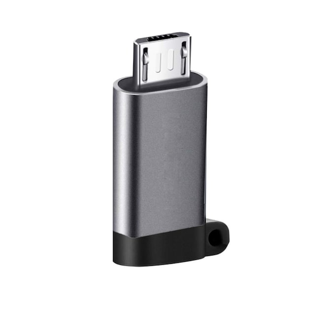 USB-C (hun) til Micro USB (han) adapter Alugrå