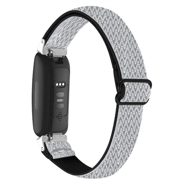 Flettet urarmbånd kompatibel med Fitbit Inspire 1 sort/hvid